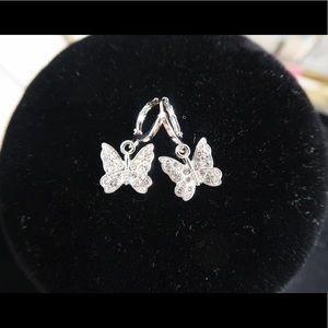 Rhinestone butterfly earrings